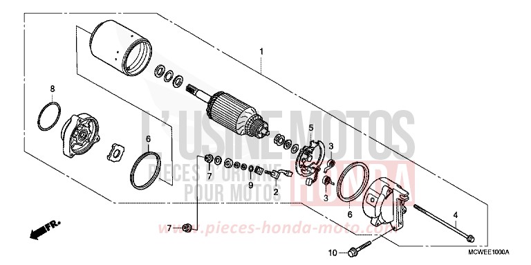 MOTEUR DE DEMARRAGE de VFR800F SWORD SILVER METALLIC (NHA95) de 2009