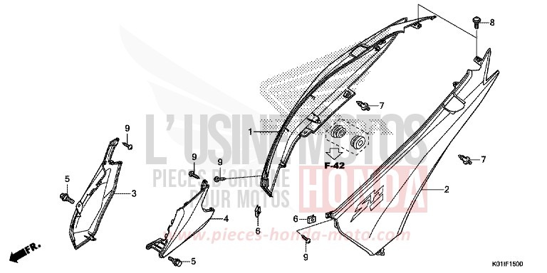 HOUSSE DE CARROSSERIE de SH125 PEARL SIENA RED (R320) de 2014