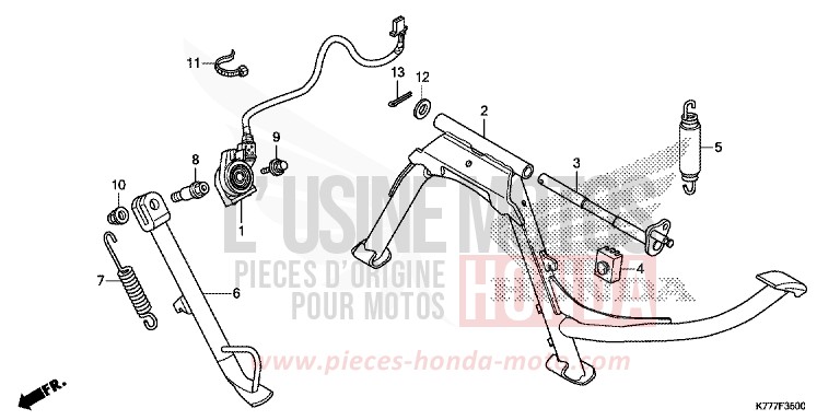 BEQUILLE de SH125 LUCENT SILVER METALLIC (NHB87) de 2019