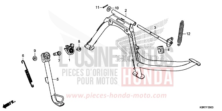 BEQUILLE de SH125 PEARL COOL WHITE (NHA16) de 2020