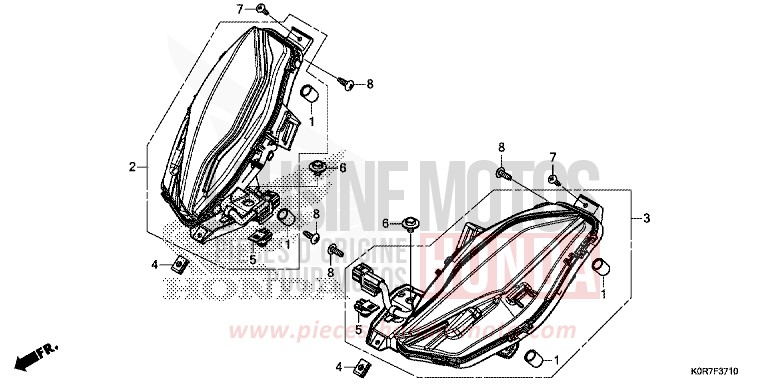 CLIGNOTANT AVANT de SH125 PEARL COOL WHITE (NHA16) de 2020