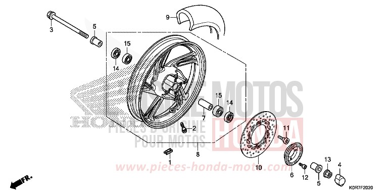 ROUE AVANT de SH125 PEARL NIGHTSTAR BLACK (NHA84) de 2022