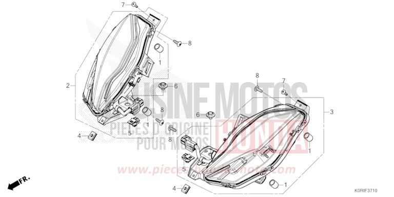 CLIGNOTANT AVANT de SH125 MAT PEARL PACIFIC BLUE (PB397) de 2023