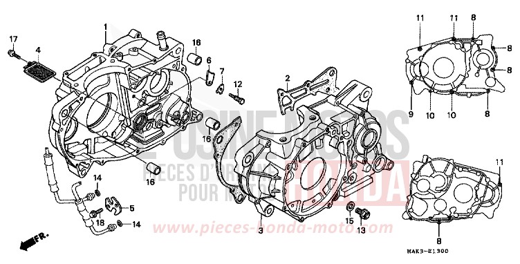 CARTER MOTEUR de FX650 PRIME BLUE METALLIC (PB294) de 1999