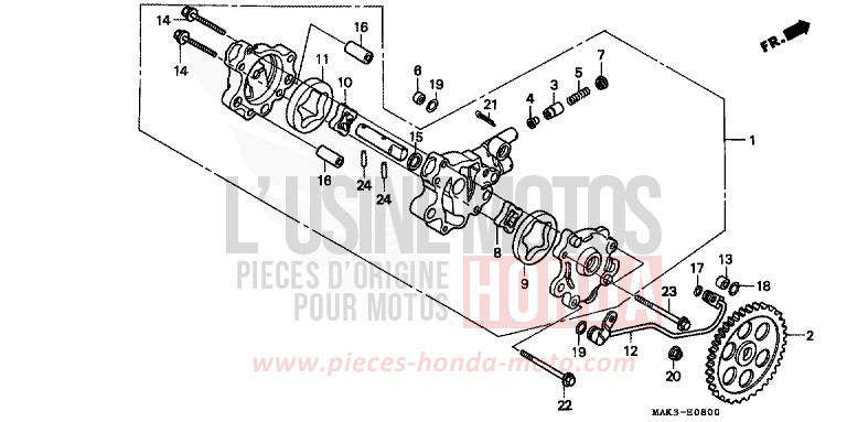 POMPE A HUILE de FX650 PEARL SHINING YELLOW (Y124) de 2000