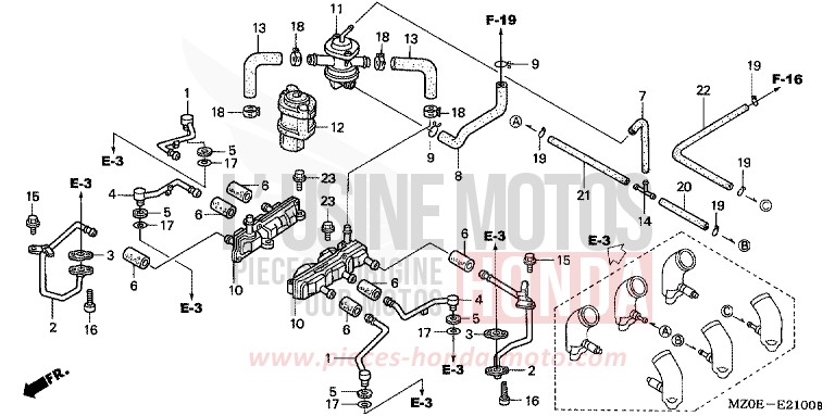 COMMANDE INJECTION D'AIR SOUPAPE de VALKYRIE NOIR (NH1) de 2001