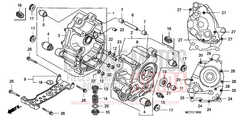 CARTER MOTEUR de SW-T400 CYBER SILVER METALLIC (NHA43) de 2006