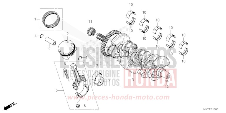 VILEBREQUIN/PISTON de CB650R CANDY CHROMOSPHERE RED (R381) de 2024