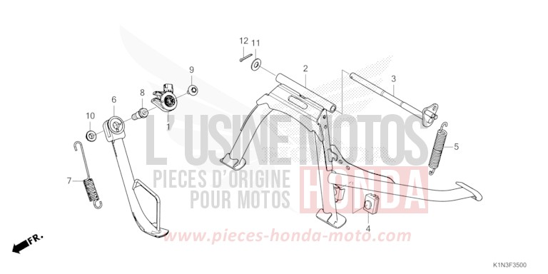 BEQUILLE de FSH125 MAT TECHNO SILVER METALLIC (NHB18) de 2021