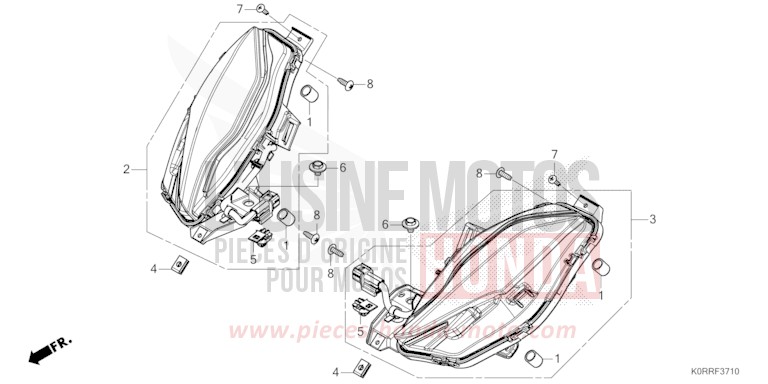 CLIGNOTANT AVANT de SH125 PEARL FALCON GRAY (NHC61) de 2024