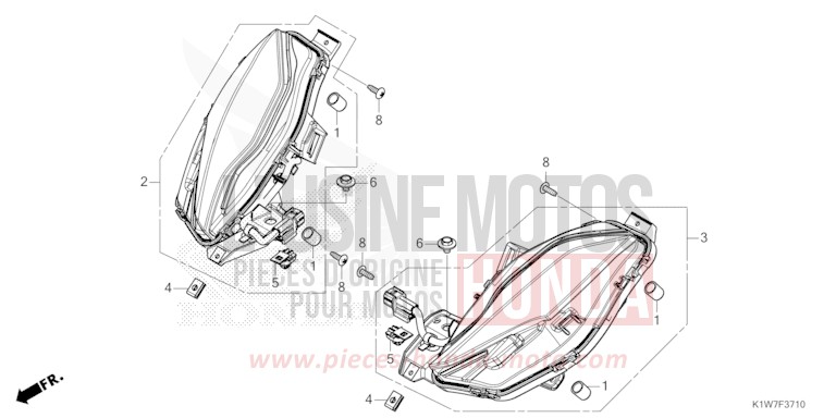 CLIGNOTANT AVANT de SH350i NOIR (NH1) de 2024