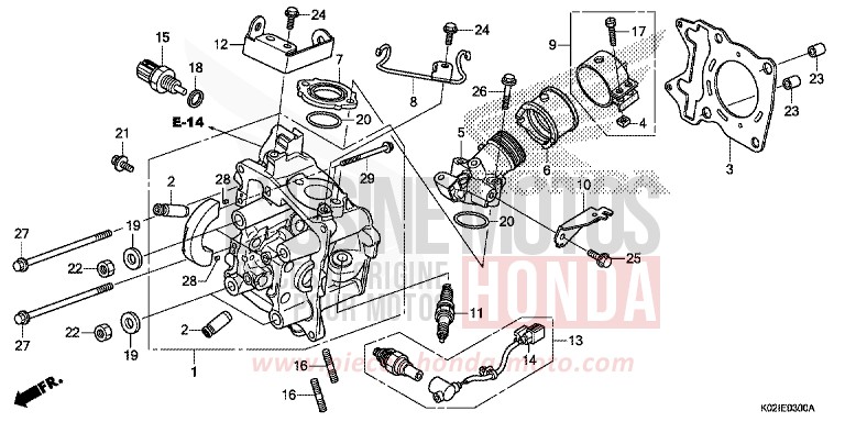 CULASSE de SH150AD PEARL SIENA RED (R320) de 2016