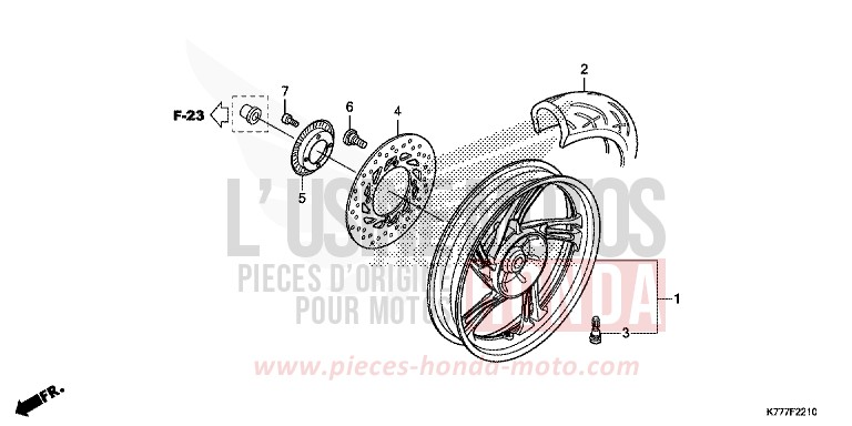 ROUE ARRIERE de SH150AD PEARL COOL WHITE (NHA16) de 2019