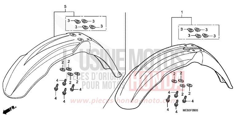 AILE AVANT de CRF450R EXTREME RED (R292) de 2004