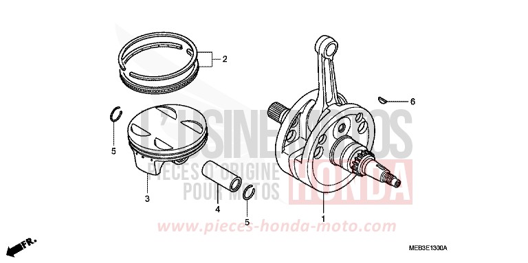 VILEBREQUIN/PISTON de CRF450R EXTREME RED (R292) de 2007