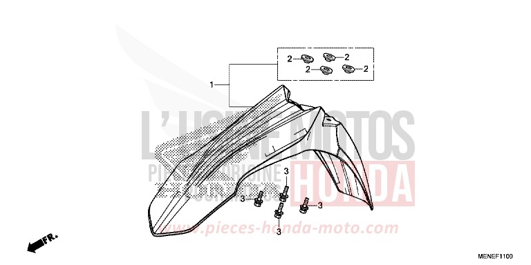 AILE AVANT de CRF450R EXTREME RED (R292) de 2014