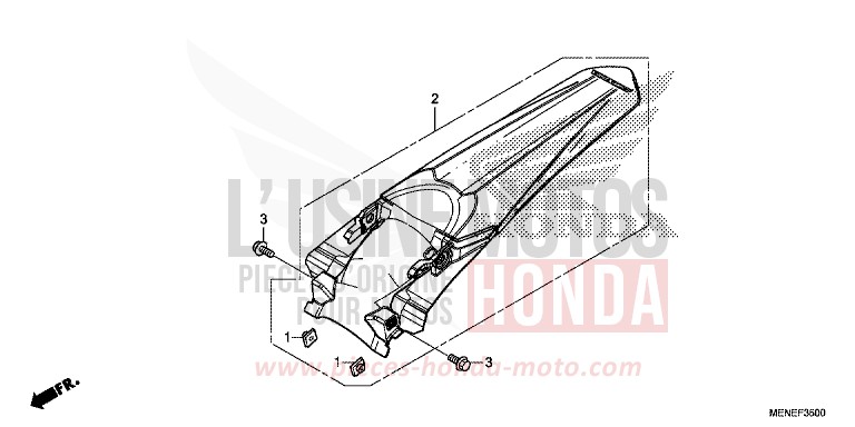 GARDE-BOUE ARRIERE de CRF450R EXTREME RED (R292) de 2014