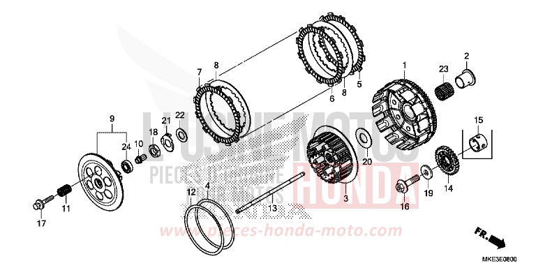 EMBRAYAGE de CRF450R EXTREME RED (R292) de 2018