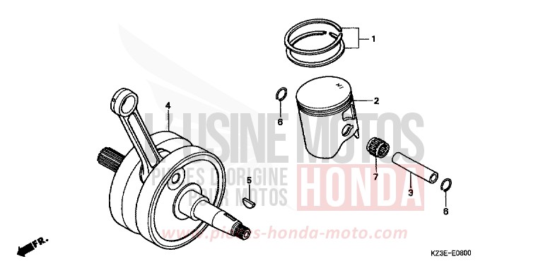 VILEBREQUIN de CR250R EXPLOSION RED (R254) de 2001