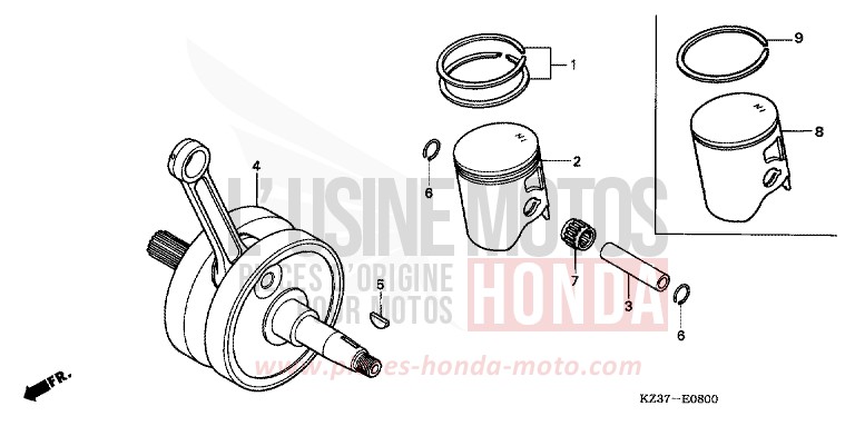 VILEBREQUIN de CR250R EXPLOSION RED (R254) de 2003