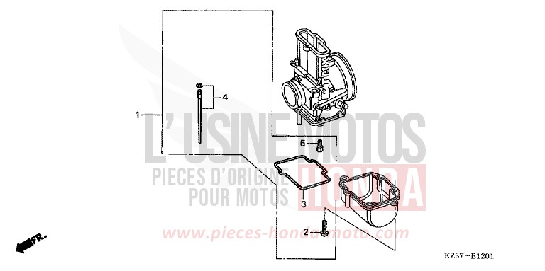 CARBURATEUR EN OPTION NECESSAIRE DE PIECES (CR250R2,3) de CR250R EXPLOSION RED (R254) de 2003