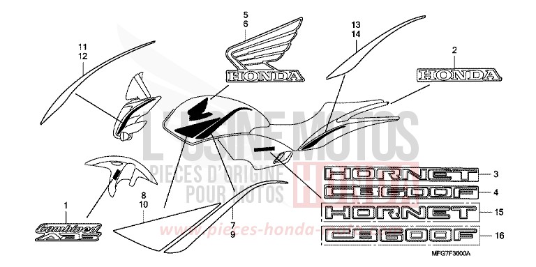 MARQUE/RAYURE de Hornet QUASAR SILVER METALLIC (NHA48) de 2008