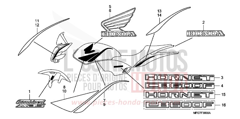 MARQUE/RAYURE de Hornet PEARL NIGHTSTAR BLACK (NHA84) de 2009