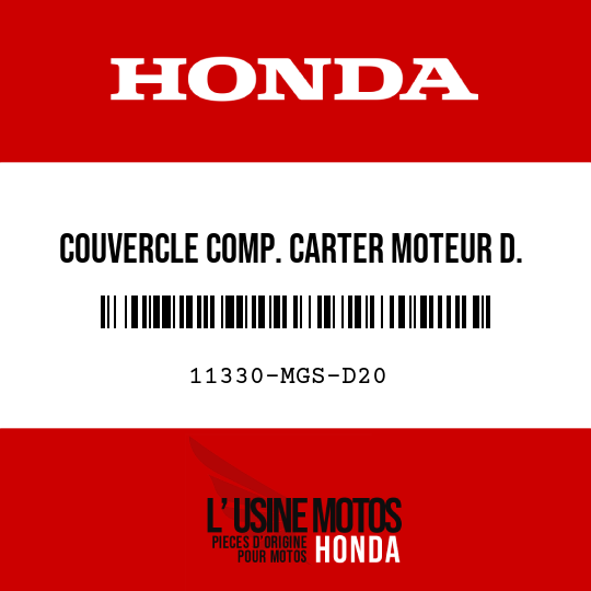 image de 11330-MGS-D20 COUVERCLE COMP. CARTER MOTEUR D.