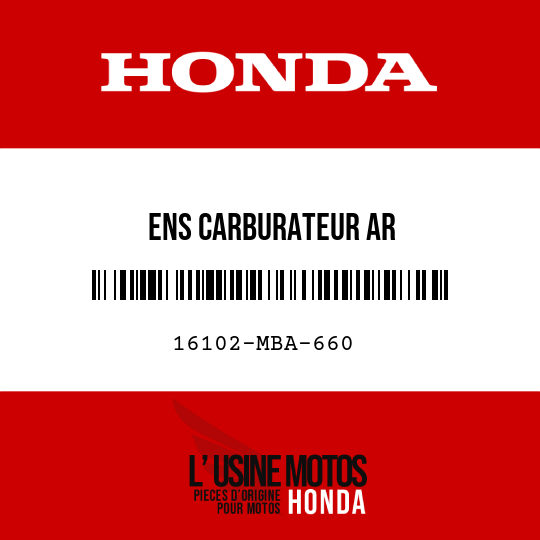 image de 16102-MBA-660 ENS CARBURATEUR AR