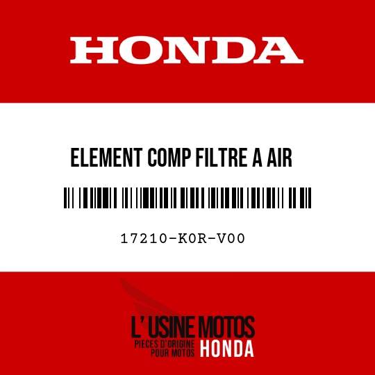 image de 17210-K0R-V00 ELEMENT COMP FILTRE A AIR