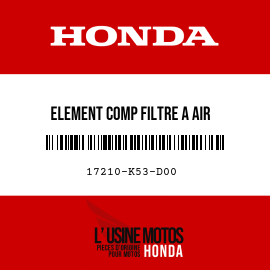 image de 17210-K53-D00 ELEMENT COMP FILTRE A AIR