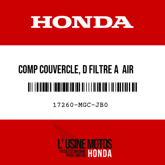 image de 17260-MGC-JB0 COMP COUVERCLE, D FILTRE A  AIR LATERAL