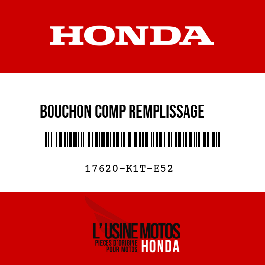 image de 17620-K1T-E52 BOUCHON COMP REMPLISSAGE     ESSENCE (HONDA LOCK)