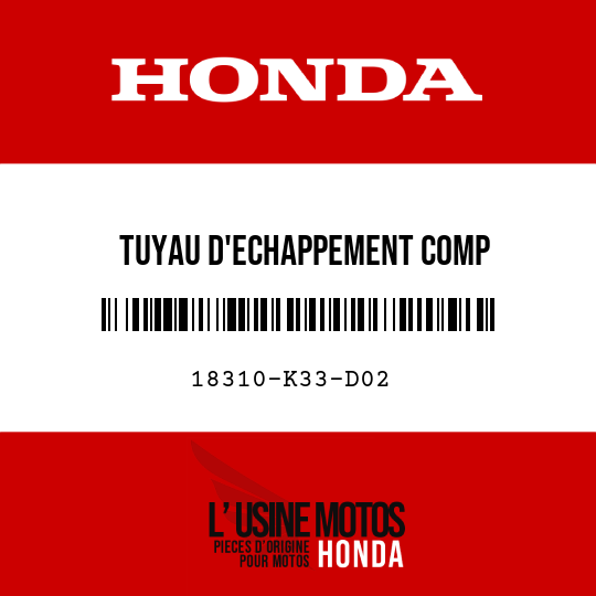 image de 18310-K33-D02 TUYAU D'ECHAPPEMENT COMP