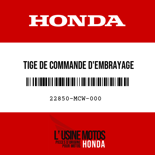 image de 22850-MCW-000 TIGE DE COMMANDE D'EMBRAYAGE