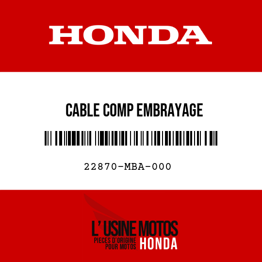 image de 22870-MBA-000 CABLE COMP EMBRAYAGE