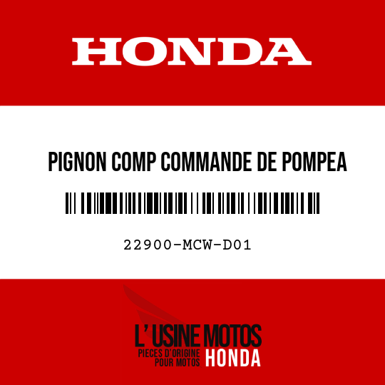 image de 22900-MCW-D01 PIGNON COMP COMMANDE DE POMPEA HUILE