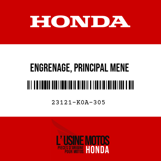 image de 23121-K0A-305 ENGRENAGE, PRINCIPAL MENE