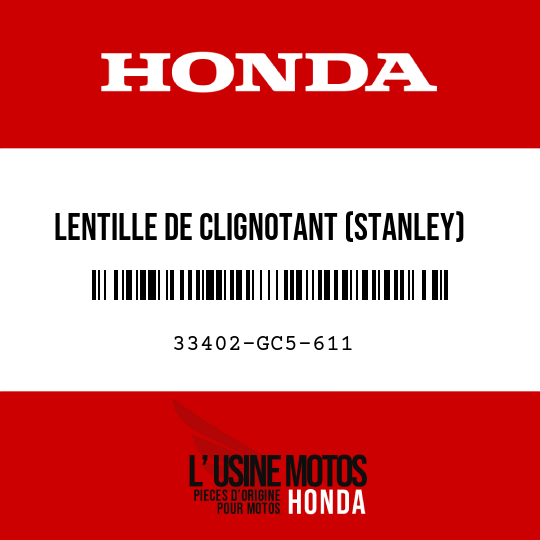 image de 33402-GC5-611 LENTILLE DE CLIGNOTANT (STANLEY)