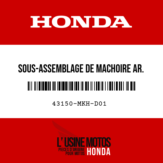 image de 43150-MKH-D01 SOUS-ASSEMBLAGE DE MACHOIRE AR. (NISSIN)