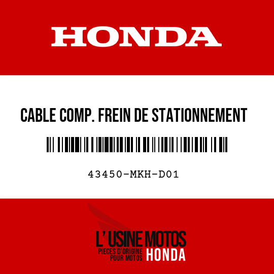 image de 43450-MKH-D01 CABLE COMP. FREIN DE STATIONNEMENT