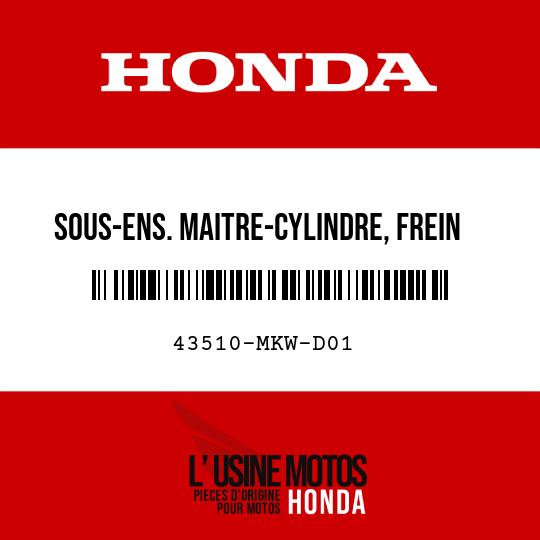 image de 43510-MKW-D01 SOUS-ENS. MAITRE-CYLINDRE, FREIN AR. (NISSIN)