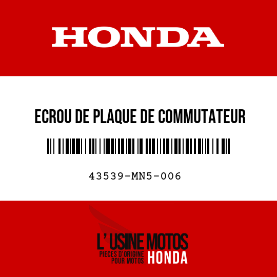 image de 43539-MN5-006 ECROU DE PLAQUE DE COMMUTATEUR (NISSIN)