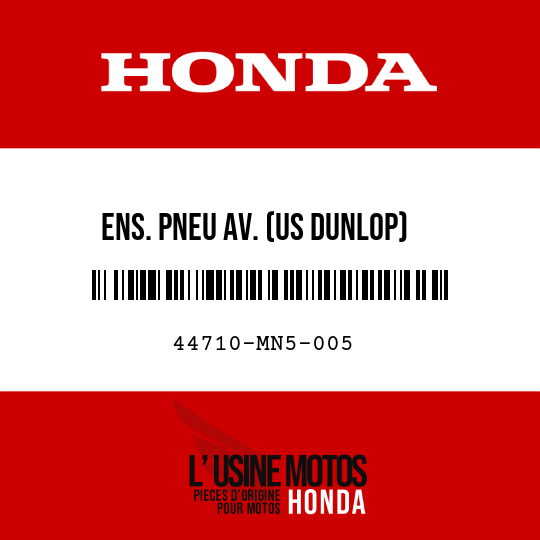 image de 44710-MN5-005 ENS. PNEU AV. (US DUNLOP) (130/70-18 63H K177F)