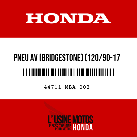 image de 44711-MBA-003 PNEU AV (BRIDGESTONE) (120/90-17 65S)