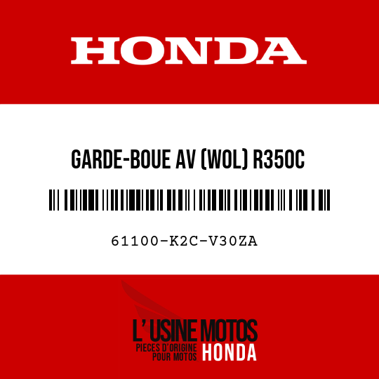 image de 61100-K2C-V30ZA GARDE-BOUE AV (WOL) R350C