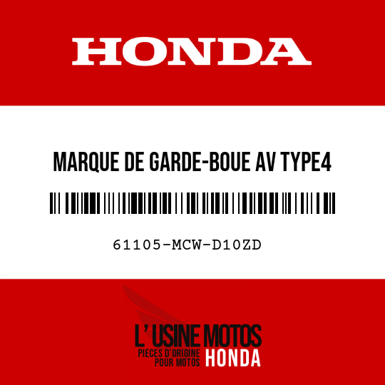 image de 61105-MCW-D10ZD MARQUE DE GARDE-BOUE AV TYPE4