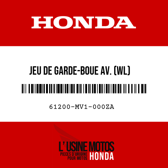 image de 61200-MV1-000ZA JEU DE GARDE-BOUE AV. (WL) *NH138/TYPE1 *