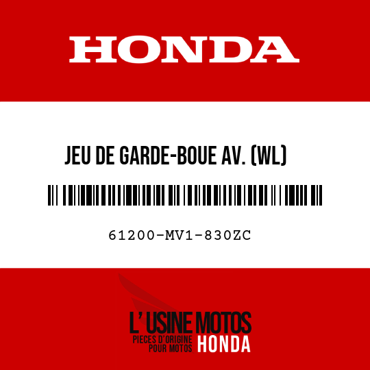 image de 61200-MV1-830ZC JEU DE GARDE-BOUE AV. (WL) *PB182/TYPE4 *