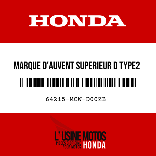 image de 64215-MCW-D00ZB MARQUE D'AUVENT SUPERIEUR D TYPE2